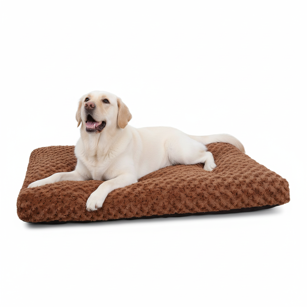 Swirled Plush Dog Bed for Medium & Large Dogs