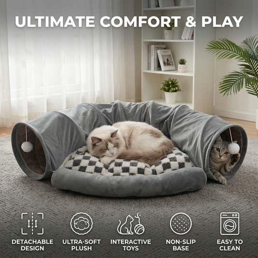 2 in 1 cat tunnel bed