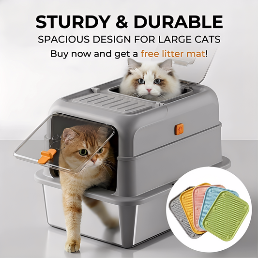 stainless steel enclosed cat litter box