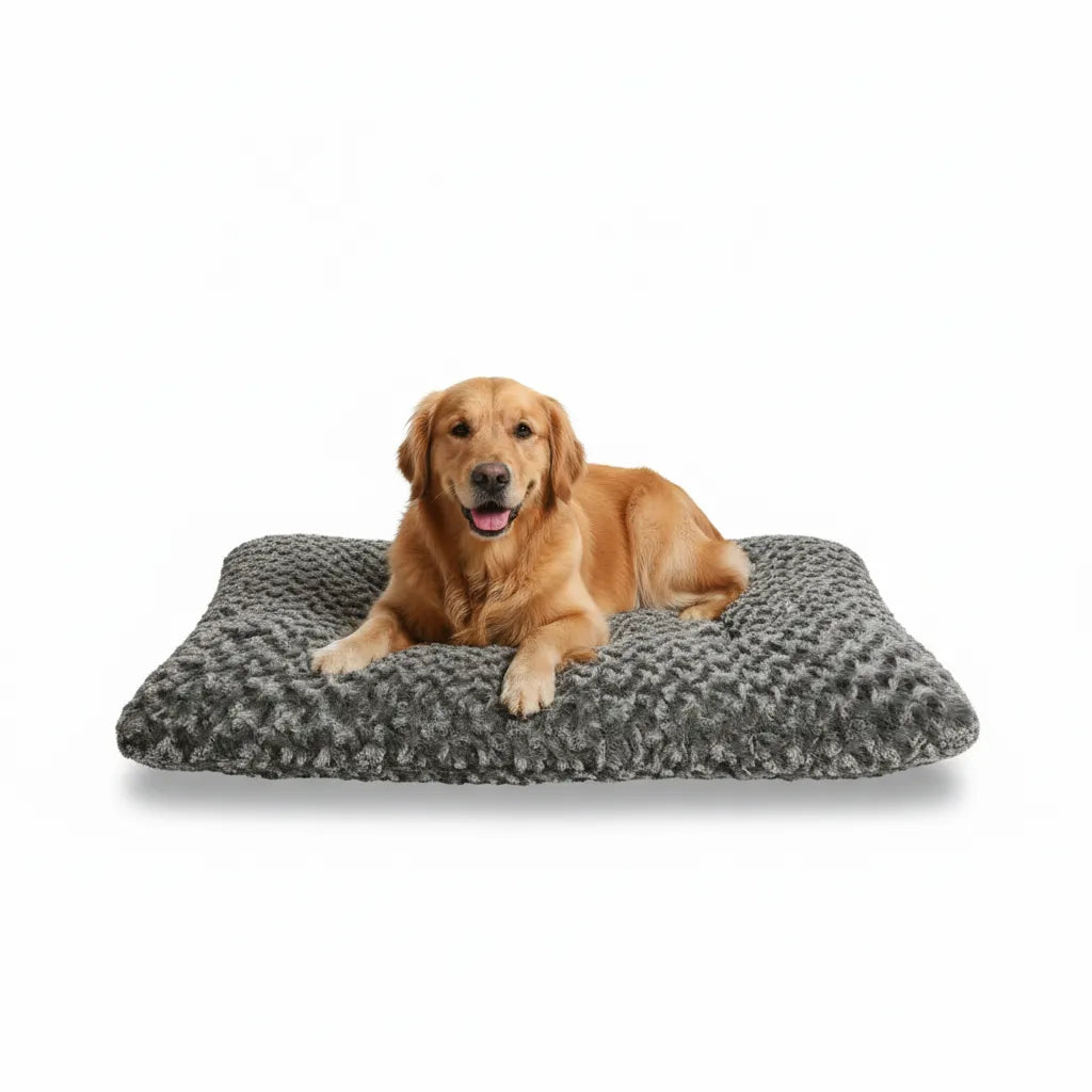 Swirled Plush Dog Bed for Medium & Large Dogs