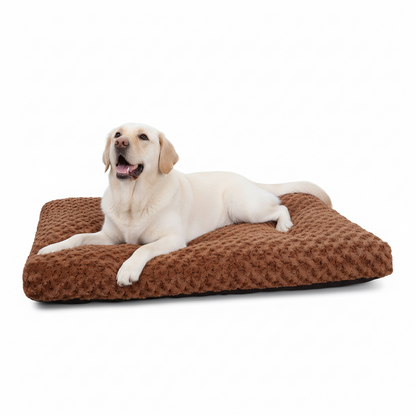 Swirled Plush Dog Bed for Medium & Large Dogs