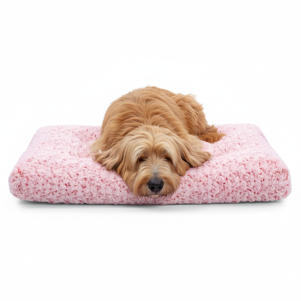 Swirled Plush Dog Bed for Medium & Large Dogs