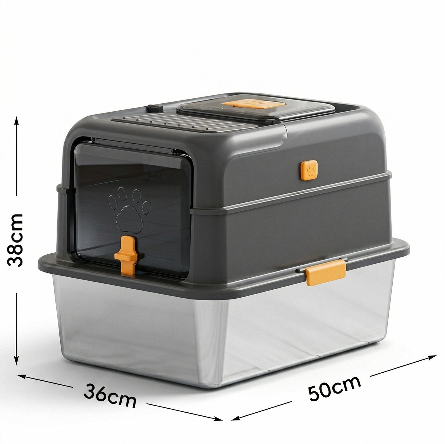 Large Stainless Steel Enclosed Cat Litter Box