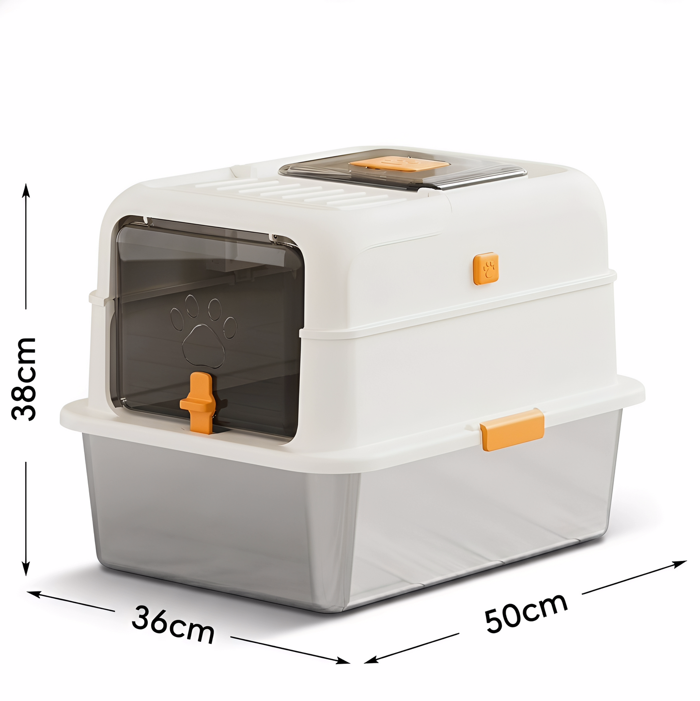 Large Stainless Steel Enclosed Cat Litter Box