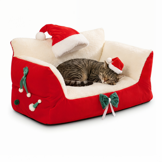 Christmas Cat Sofa Bed for Indoor Cats