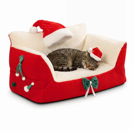 Christmas Cat Sofa Bed for Indoor Cats