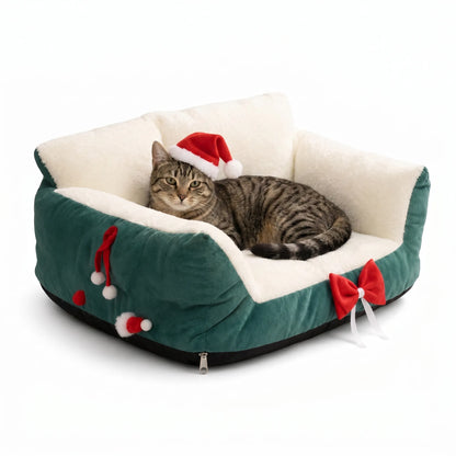 Christmas Cat Sofa Bed for Indoor Cats
