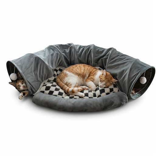 2 in 1 Interactive Cat Tunnel Bed