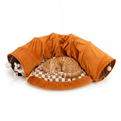 2 in 1 Interactive Cat Tunnel Bed