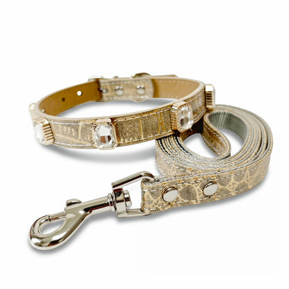 Stylish Crystal Dog Collar and Leash Set