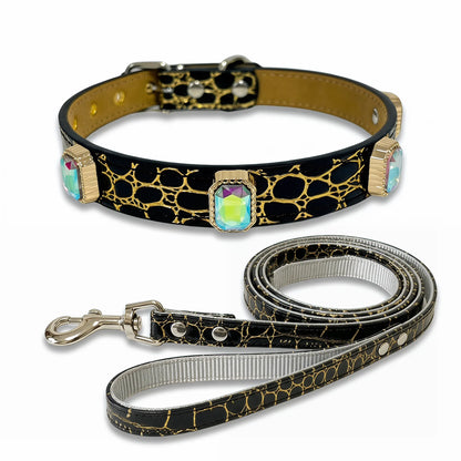 Stylish Crystal Dog Collar and Leash Set