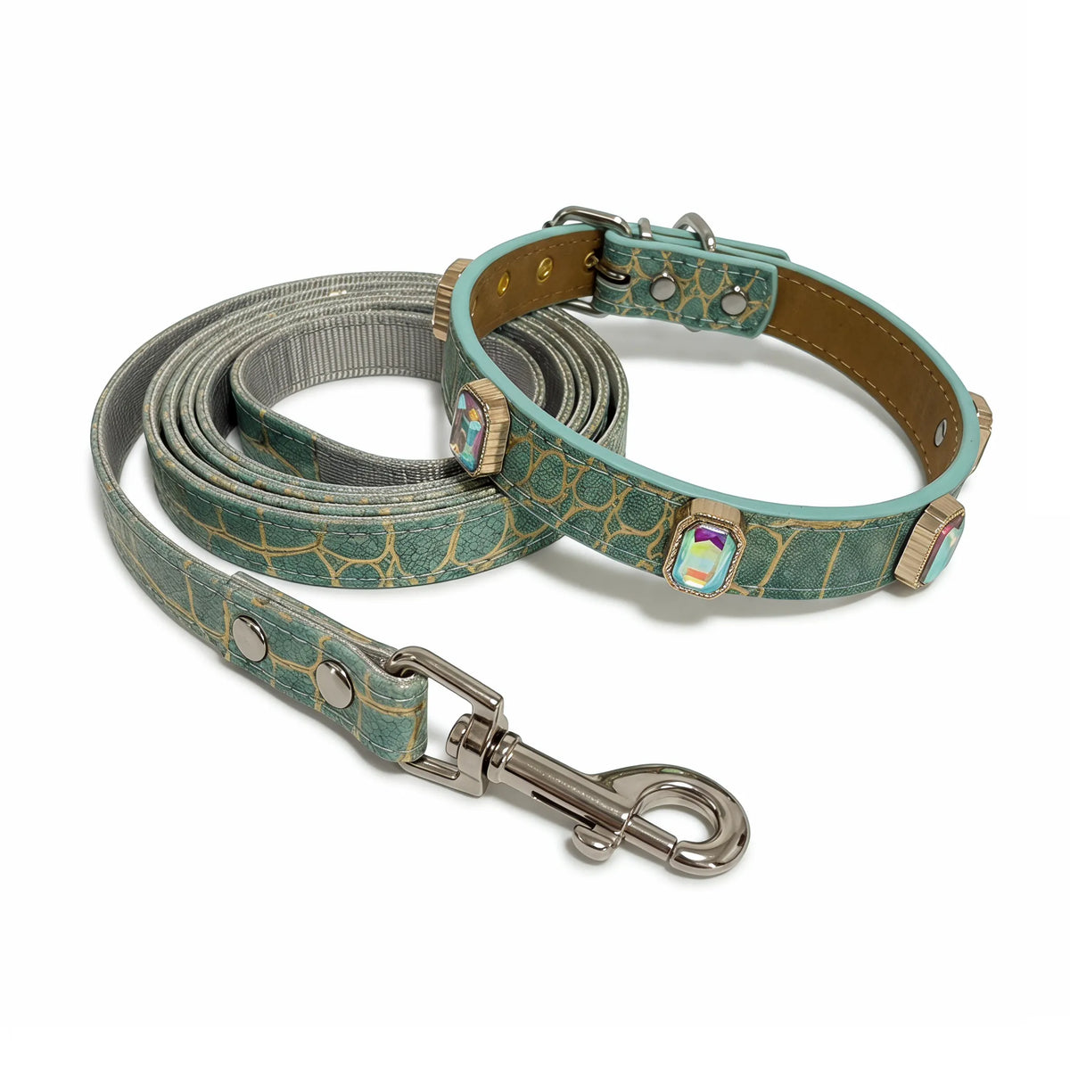 Stylish Crystal Dog Collar and Leash Set