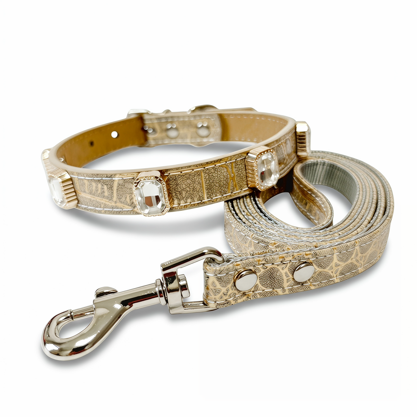 Stylish Crystal Dog Collar and Leash Set