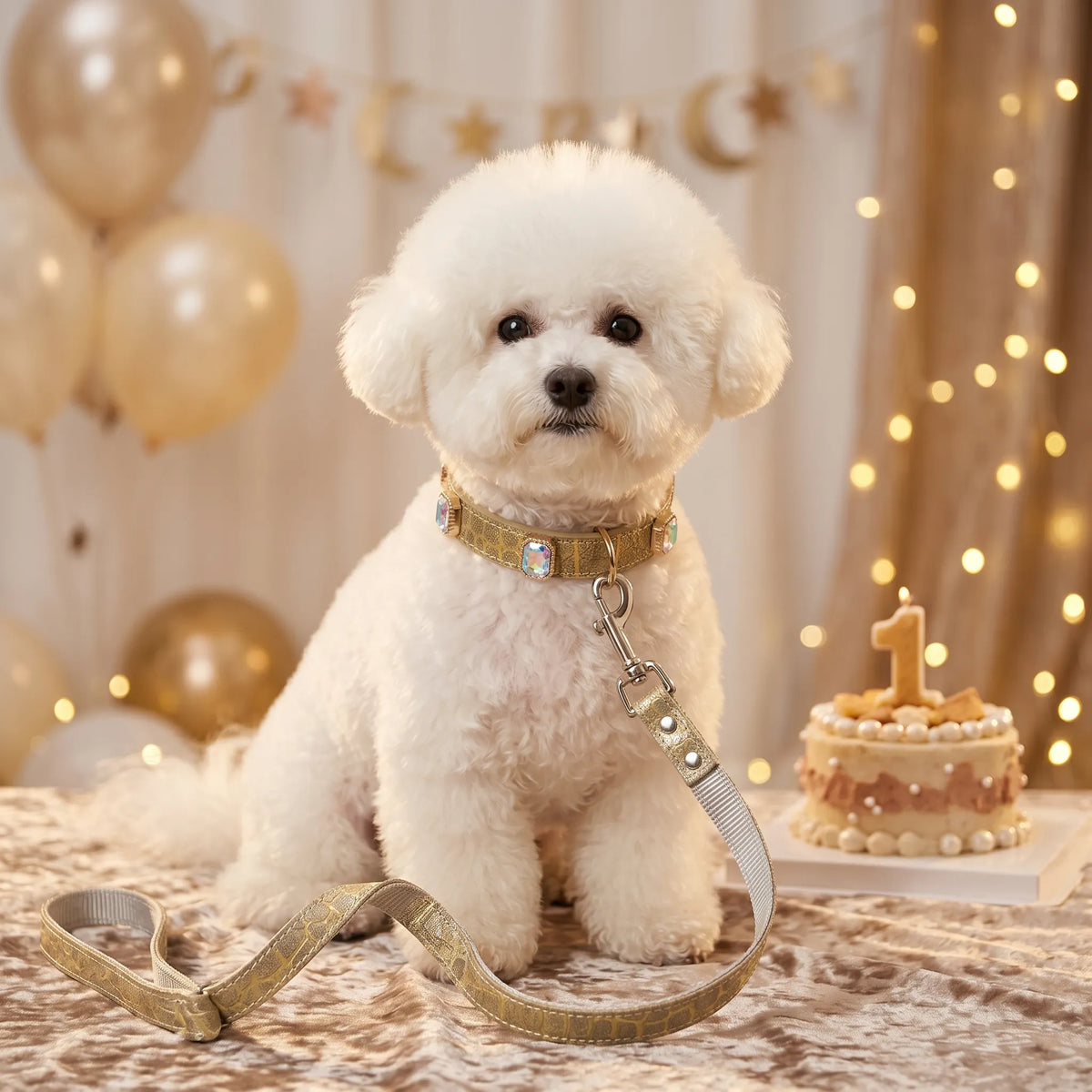 Stylish Crystal Dog Collar and Leash Set