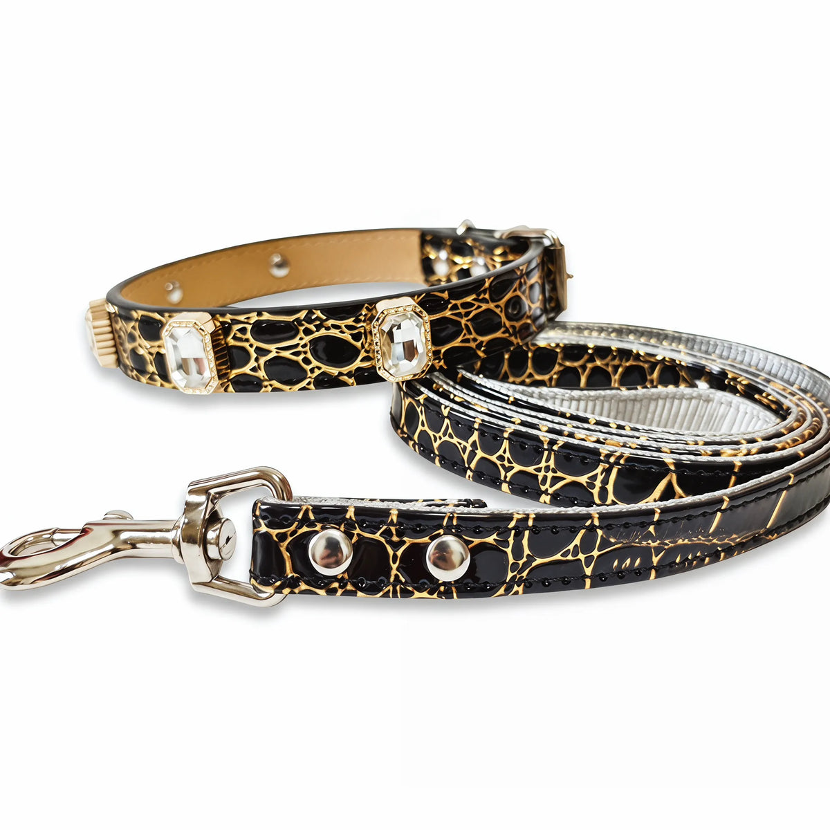 Stylish Crystal Dog Collar and Leash Set