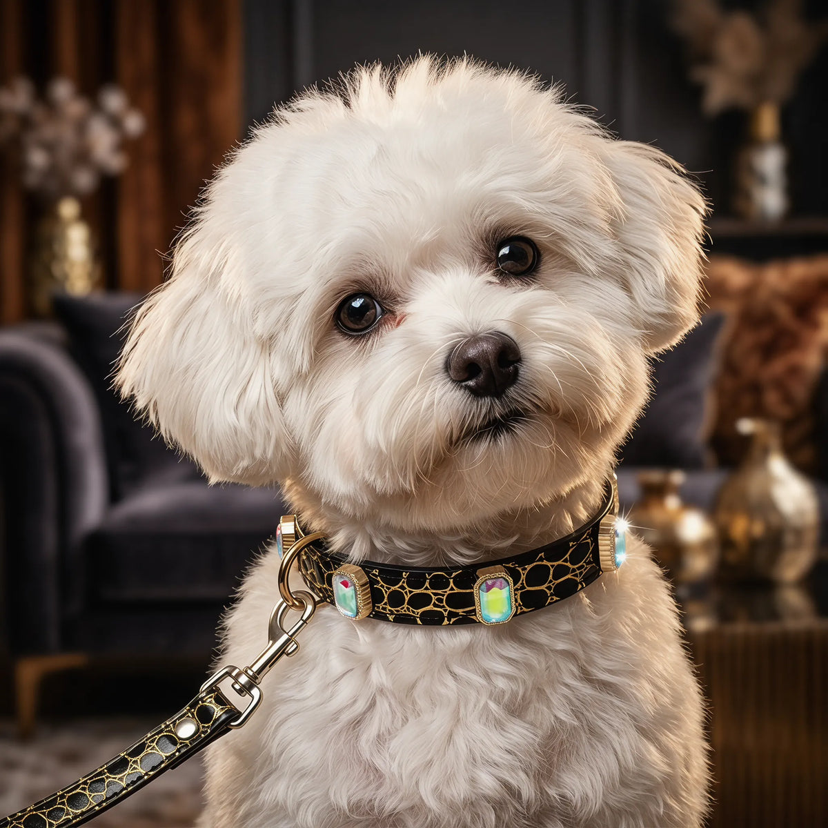 Stylish Crystal Dog Collar and Leash Set