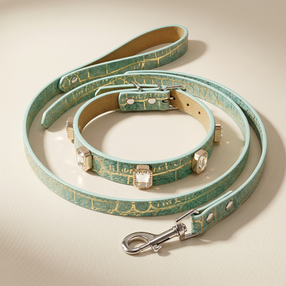 Stylish Crystal Dog Collar and Leash Set