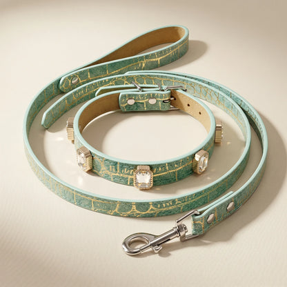 Stylish Crystal Dog Collar and Leash Set