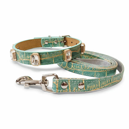Stylish Crystal Dog Collar and Leash Set