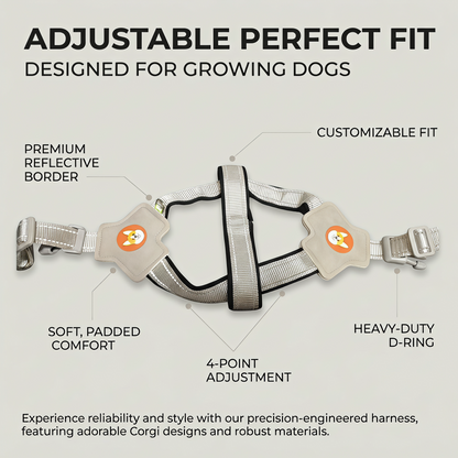 Reflective Dog Harness and Leash Set for Small & Medium Dogs