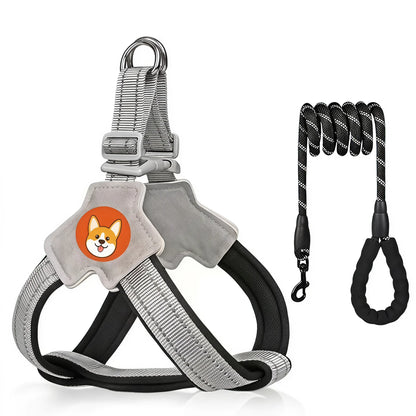 Reflective Dog Harness and Leash Set for Small & Medium Dogs