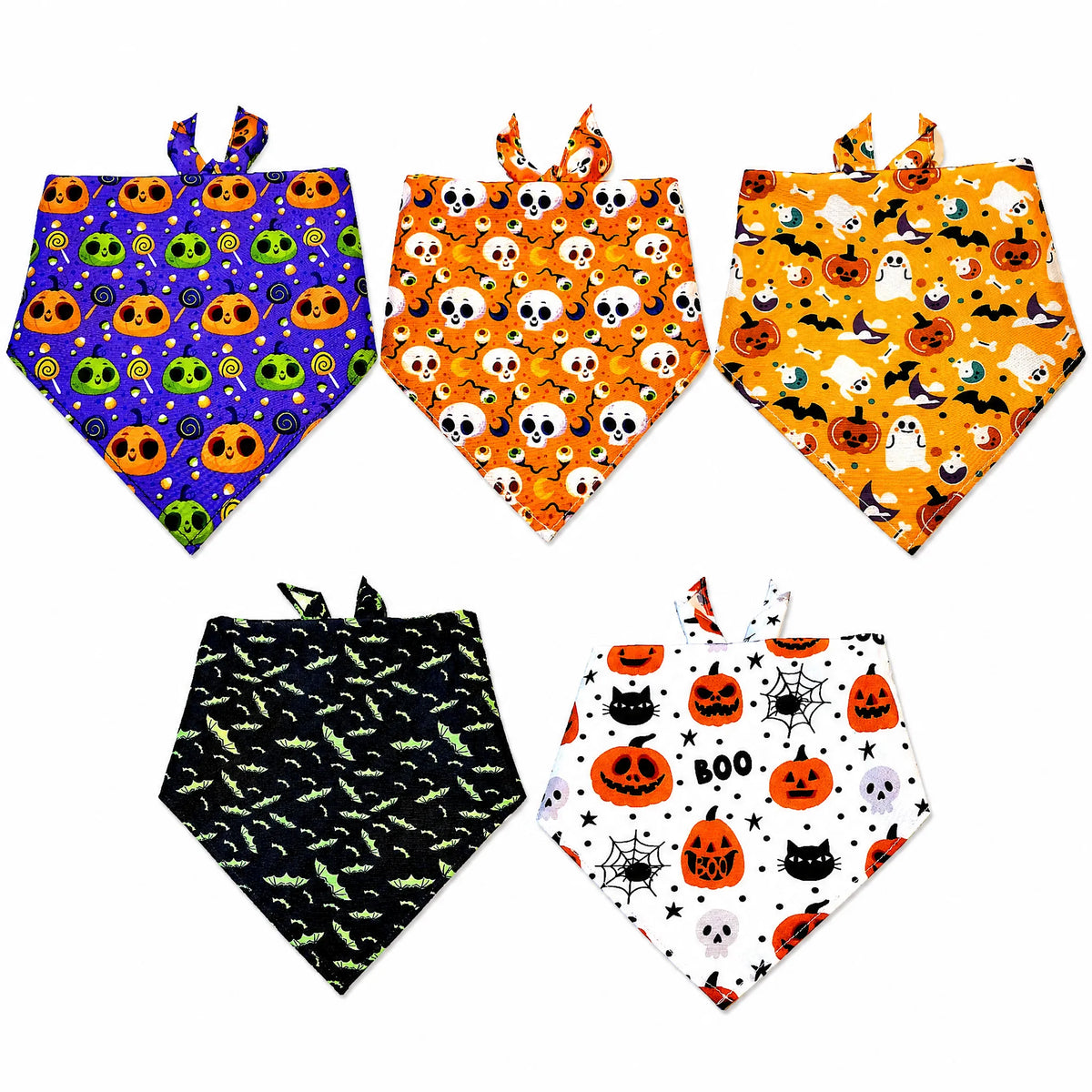 Cute Halloween Dog Bandana Set