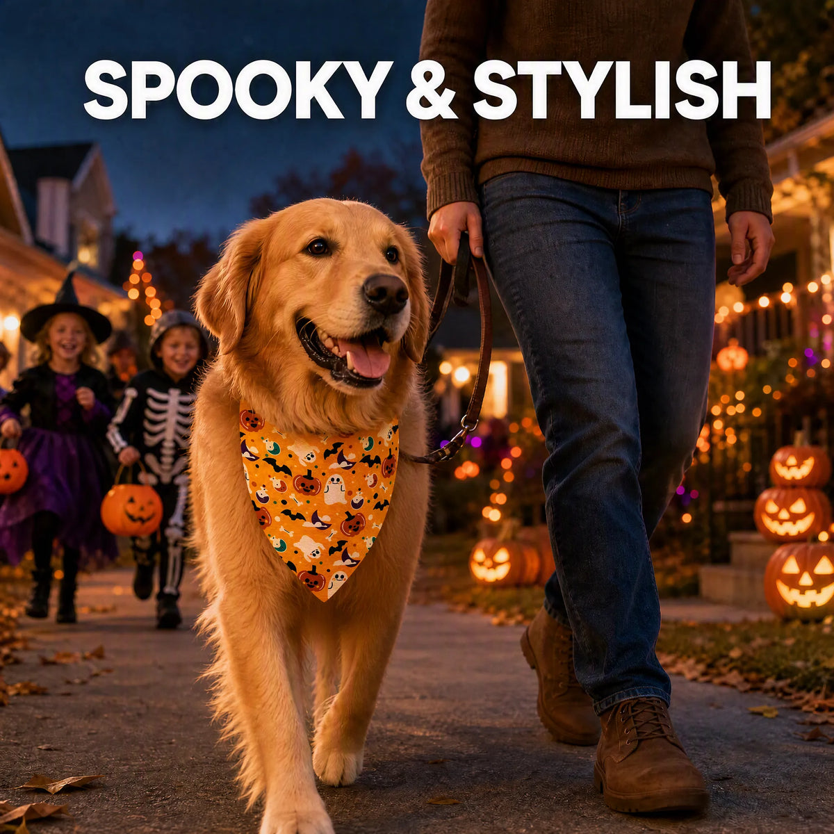 3 piece halloween dog bandana set