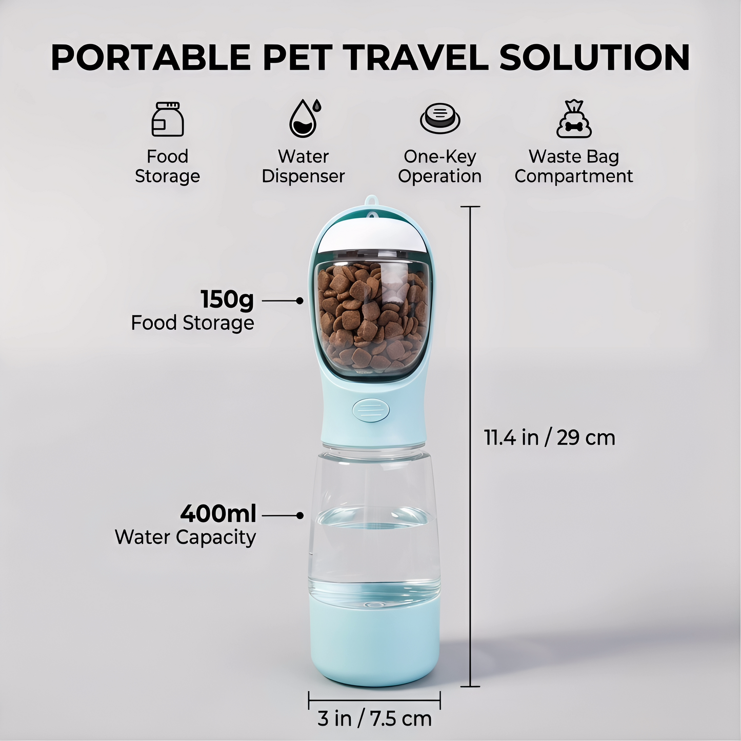 4 in 1 dog travel water bottle with bowl