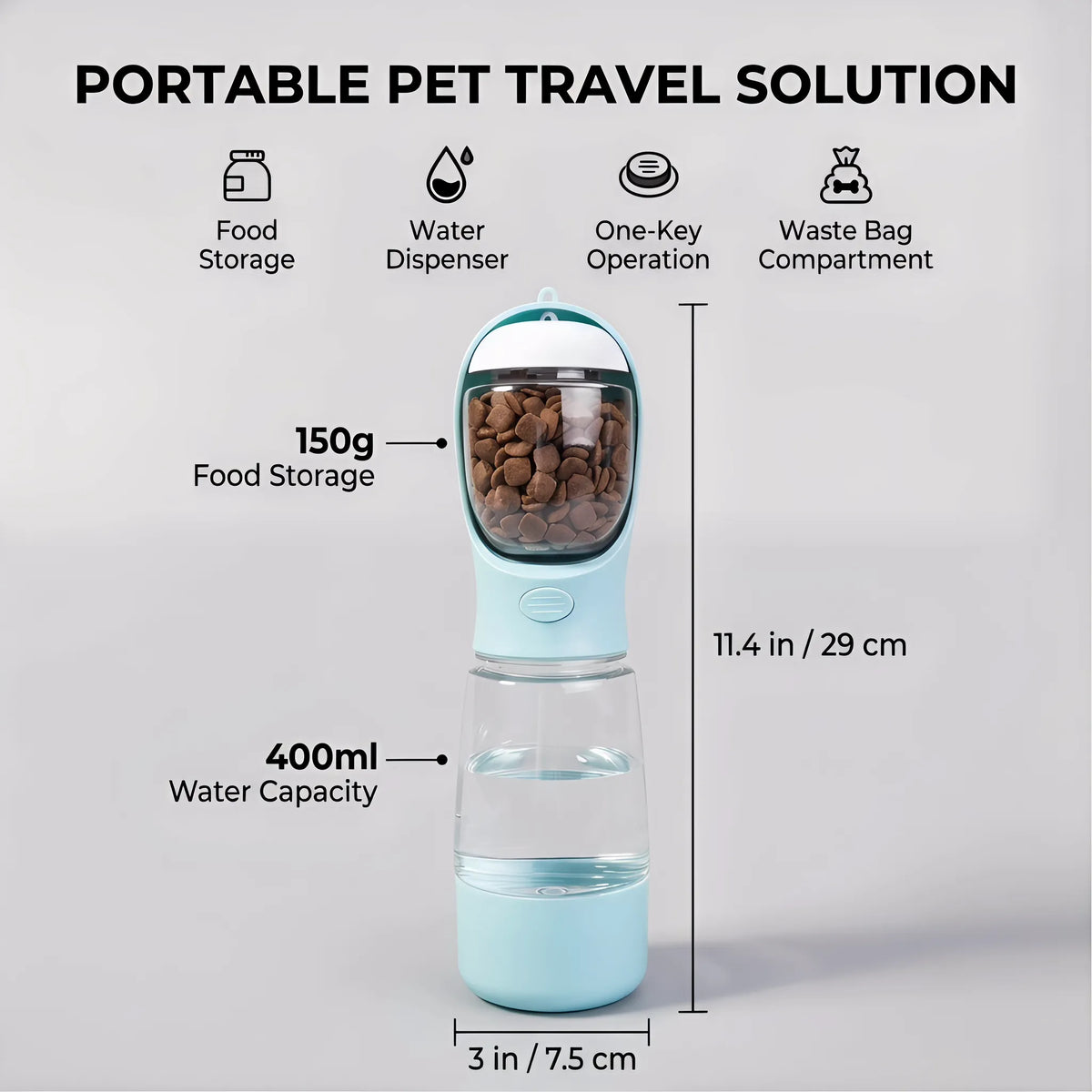 4 in 1 dog travel water bottle with bowl