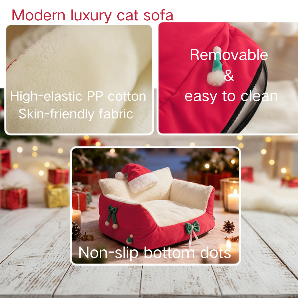 cat sofa bed with cushioned backrest