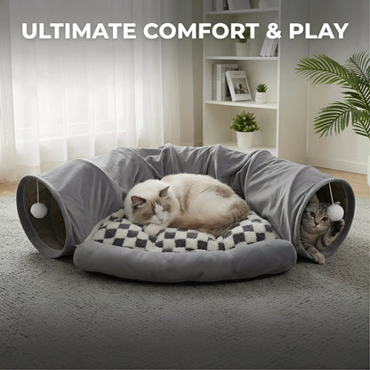 cat tunnel with toy balls