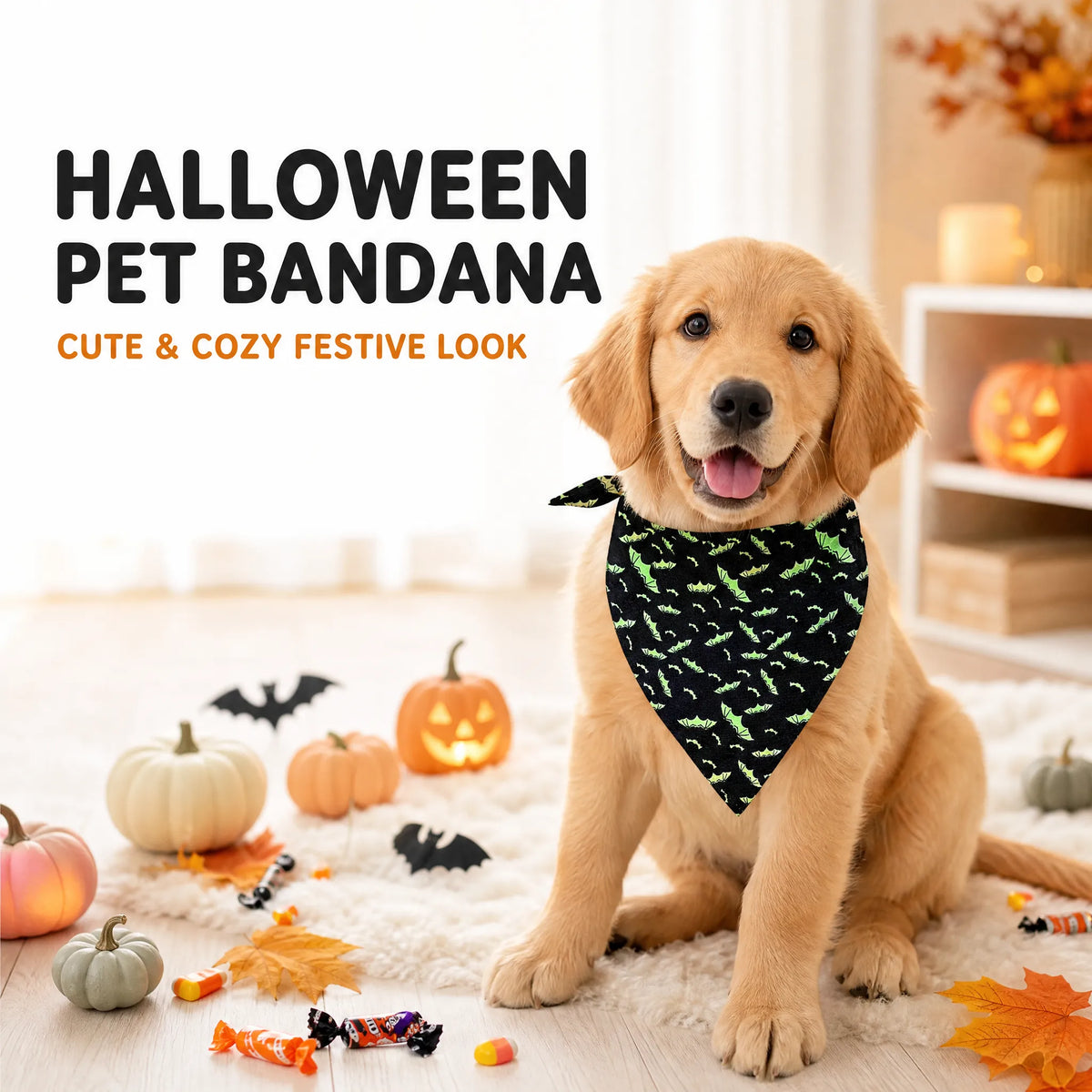 cute halloween dog bandana set