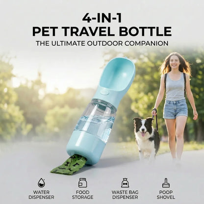 dog water bottle with food container
