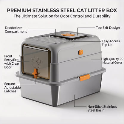 large easy-clean cat litter tray