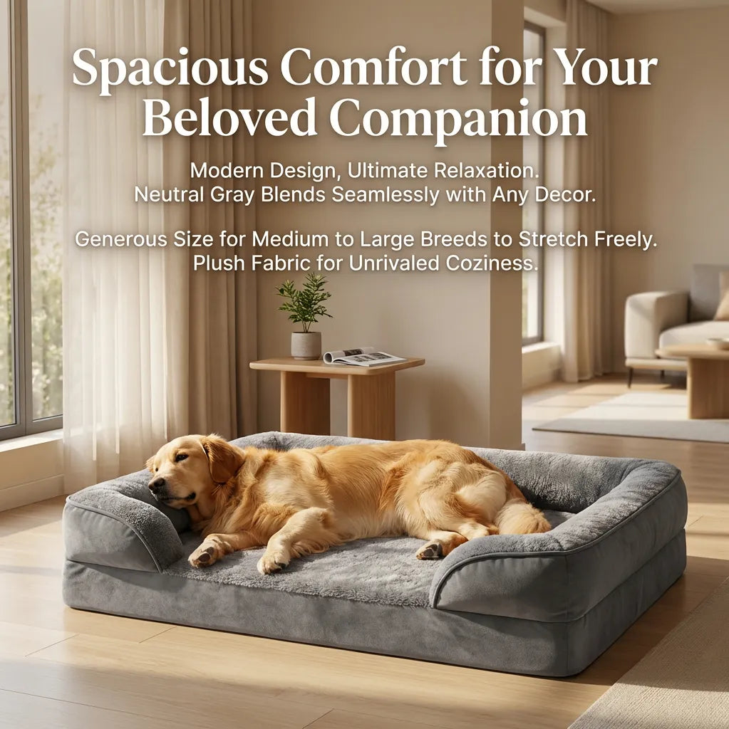 orthopedic dog bed with bolster support