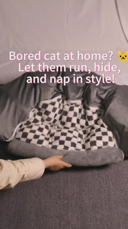 2 in 1 Interactive Cat Tunnel Bed