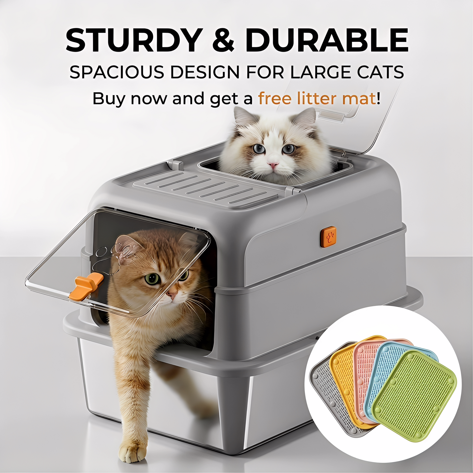 stainless steel enclosed cat litter box